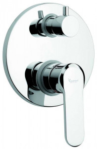 77029CR/B Emmevi Nefer, встраиваемый смеситель для душа на 3 выхода, с дивертером, цвет хром/белый