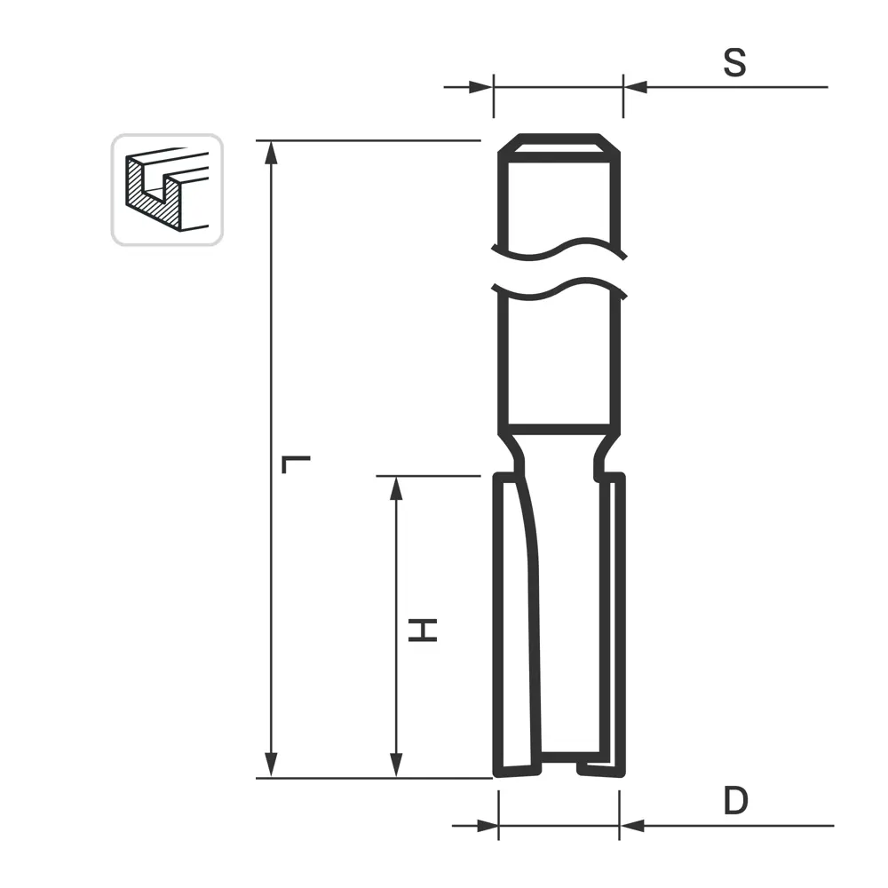 Фреза пазовая прямая Santreyd 18x19 мм для точных пазов по дереву 85635458 STLM-0064828 - Вид №1