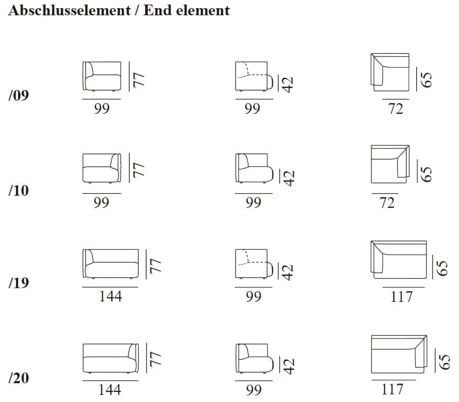 Секционный диван из кожи и ткани de Sede DS-1030 FLATTER ARCH-00104468 - Вид №22