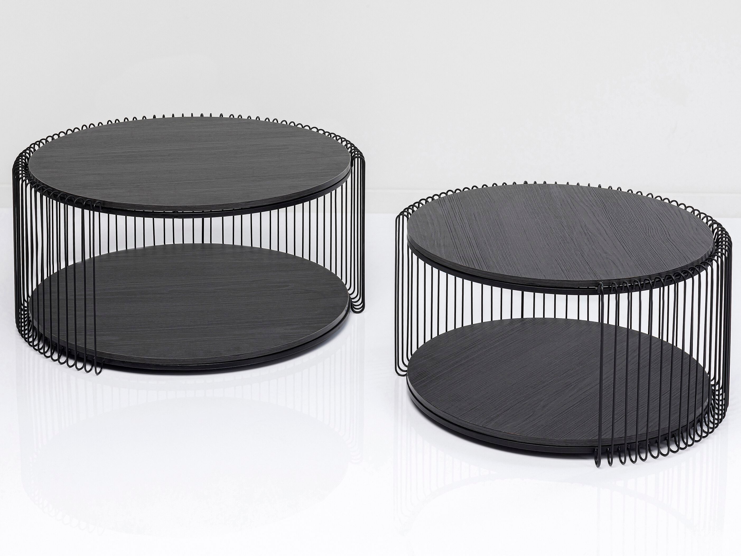 Круглый журнальный столик из стали и дерева KARE Design ARCH-00128244 - Вид №1