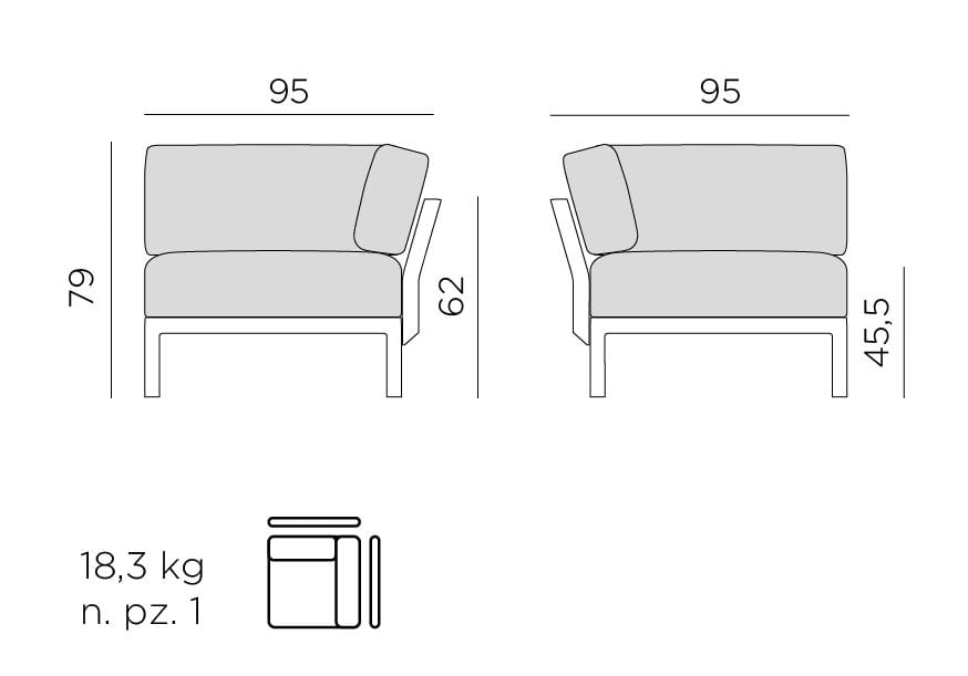 Мягкое угловое садовое кресло Nardi MAXIMO ARCH-00042713 - Вид №6