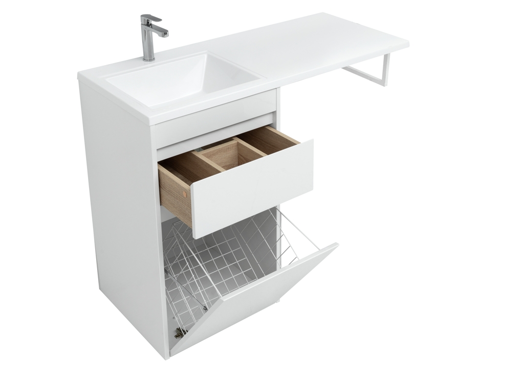 Тумба с раковиной Aquanet Токио 110 L белый (напольная, 1 ящик) 0023928900235497 - Вид №11