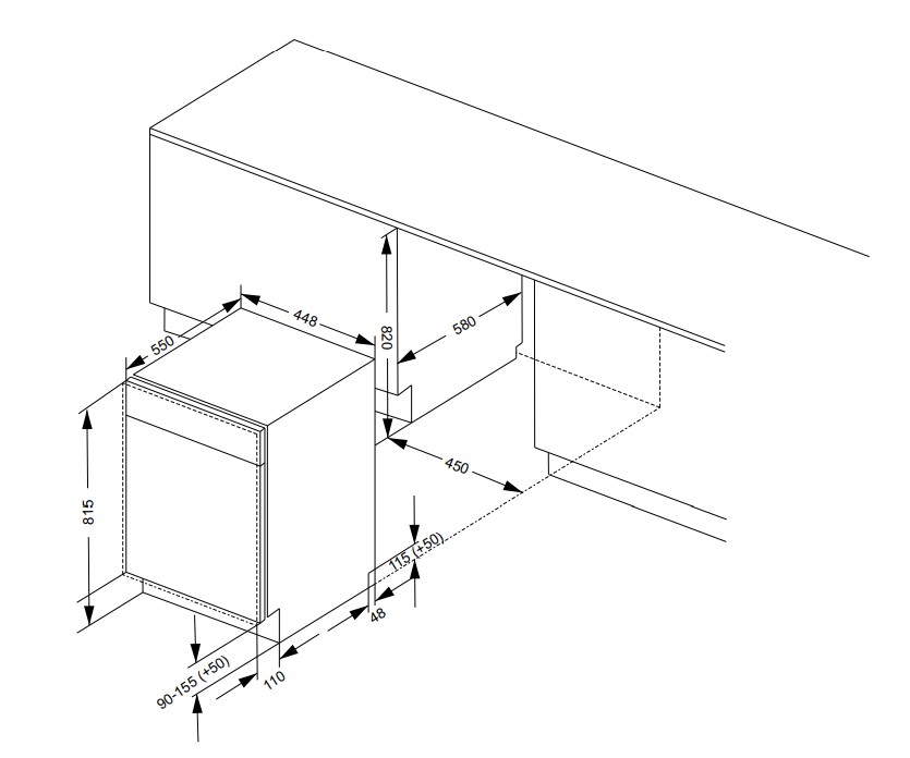 5352155 Встраиваемая посудомоечная машина DeLonghi DDW 06S Basilia STDN-0041803 - Вид №12