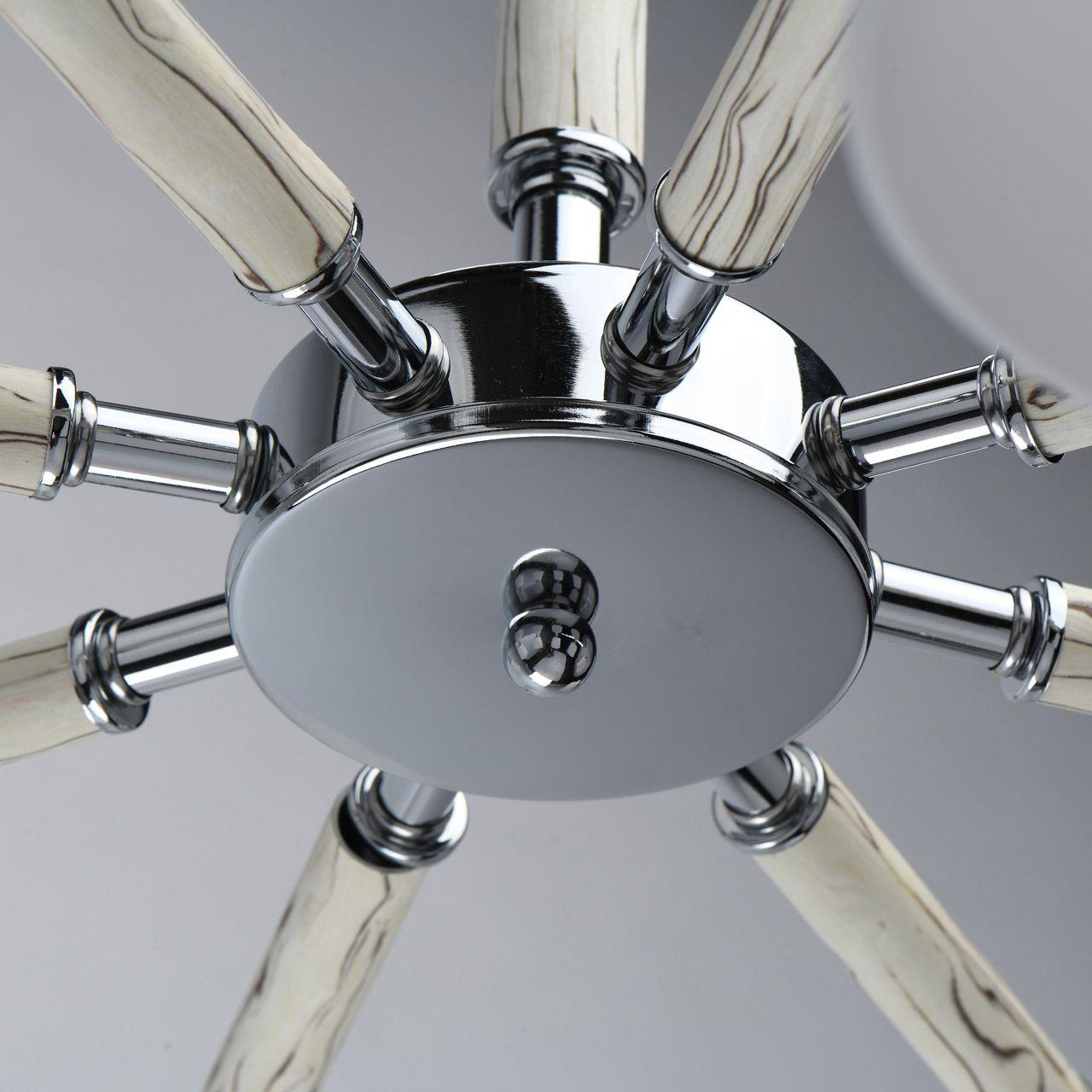 Люстра белая потолочная De Markt Форест 693012308 DE MARKT ДИЗАЙНЕРСКИЕ, ФОРЕСТ 00-3833617 Белый;хром  - Вид №2