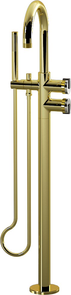 E-11554-R1PC-L1MBK-PB Смеситель напольный отдельностоящий (внешняя часть) GRAFF MOD+