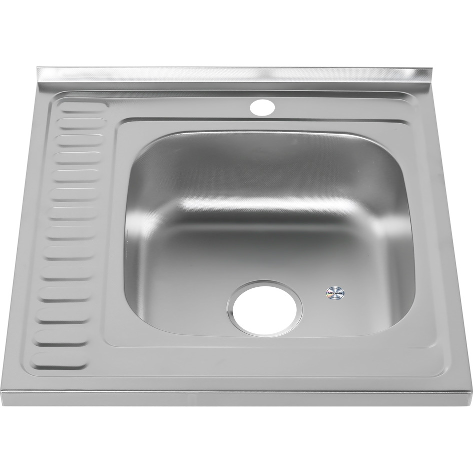 Мойка 6060 R MELANA 0,8/180 ДЕКОР накладная прямоугольная с сифоном (097D t R*10) 097D t R (*10)