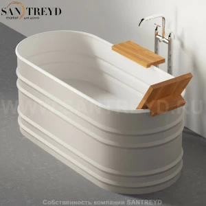 Ванна свободностоящая VIEQUES XS стальная серая в комплекте со спинкой ироко