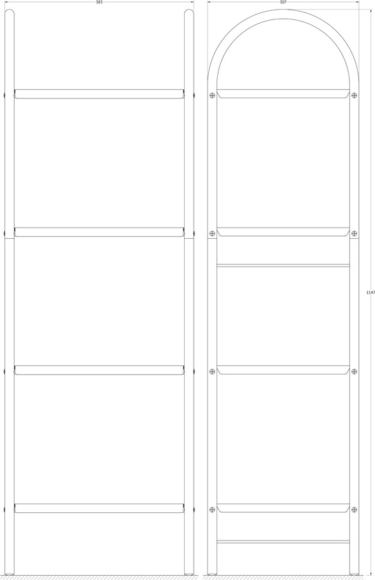 DEF 007 Стойка с полками 4-х ярусная 115 cm DEFESTO Pro - Вид №1