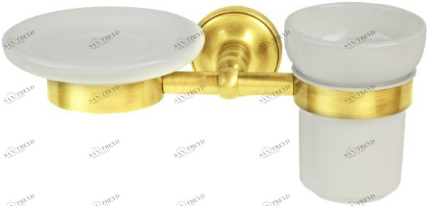 Держатель мыльницы и стакана MIGLIORE Mirella ML.MRL-M066.DO - золото 