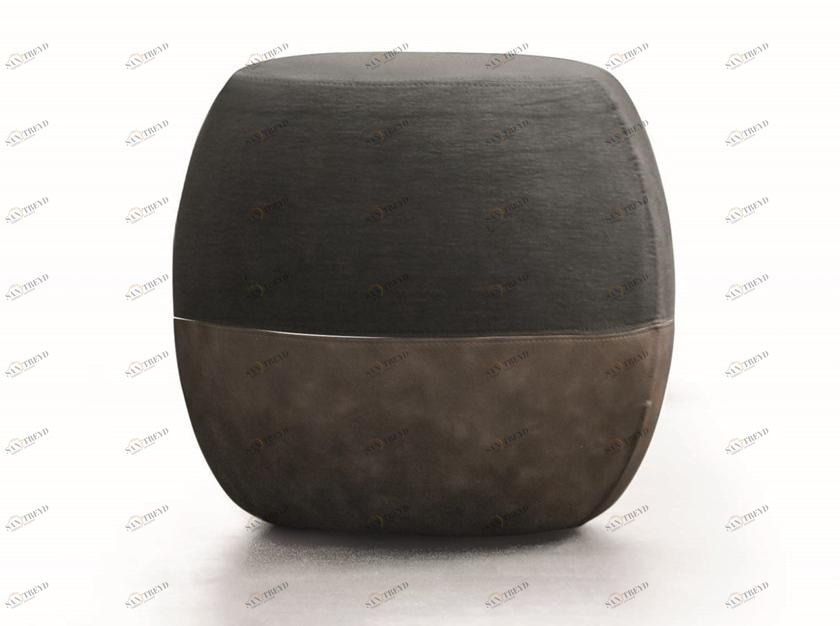 ZANETTE Круглый пуф с обивкой из кожи и ткани Barrique sun-id-1431524