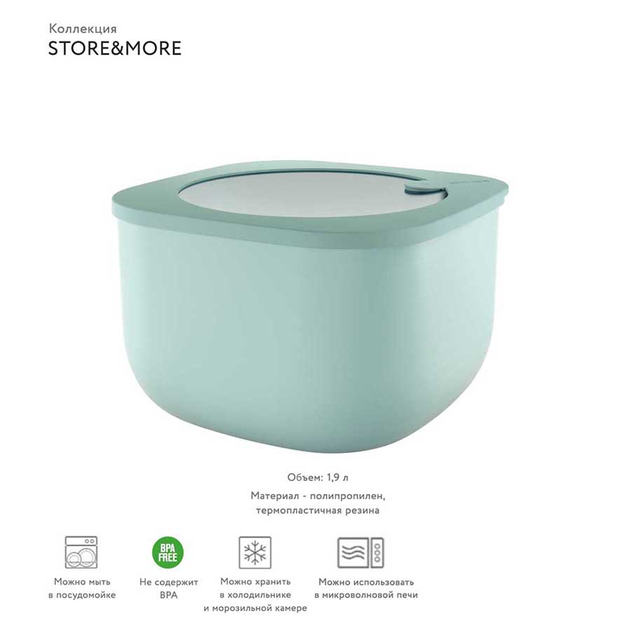 170705176 Контейнер для хранения store&more, 2,8 л, зеленый Guzzini  - Вид №2