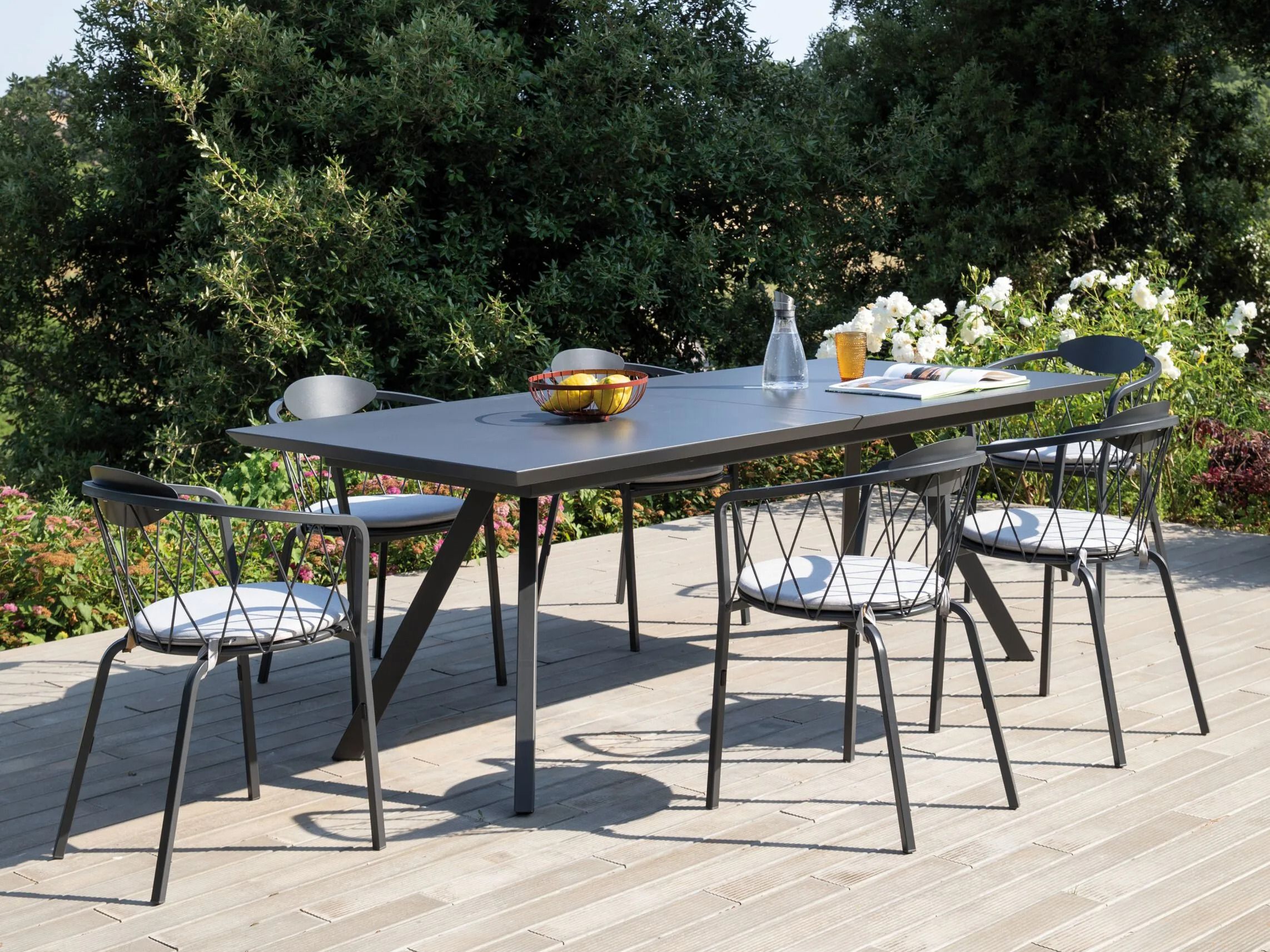 Металлический выдвижной прямоугольный садовый стол Vermobil Daisy ARCH-00114367 - Вид №2