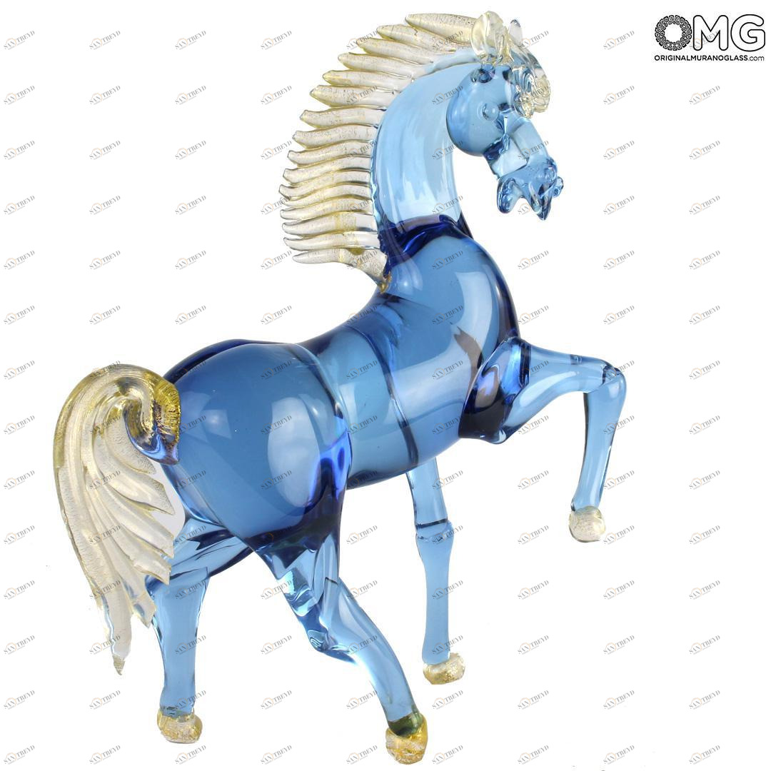 4477 ORIGINALMURANOGLASS Статуэтка Лошадь Аппалуза - аметист - муранское стекло OMG 26 см 