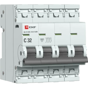 Автоматический выключатель EKF Proxima ВА47-63 4P N C32 А 6 кА 88883159 STLM-2176680