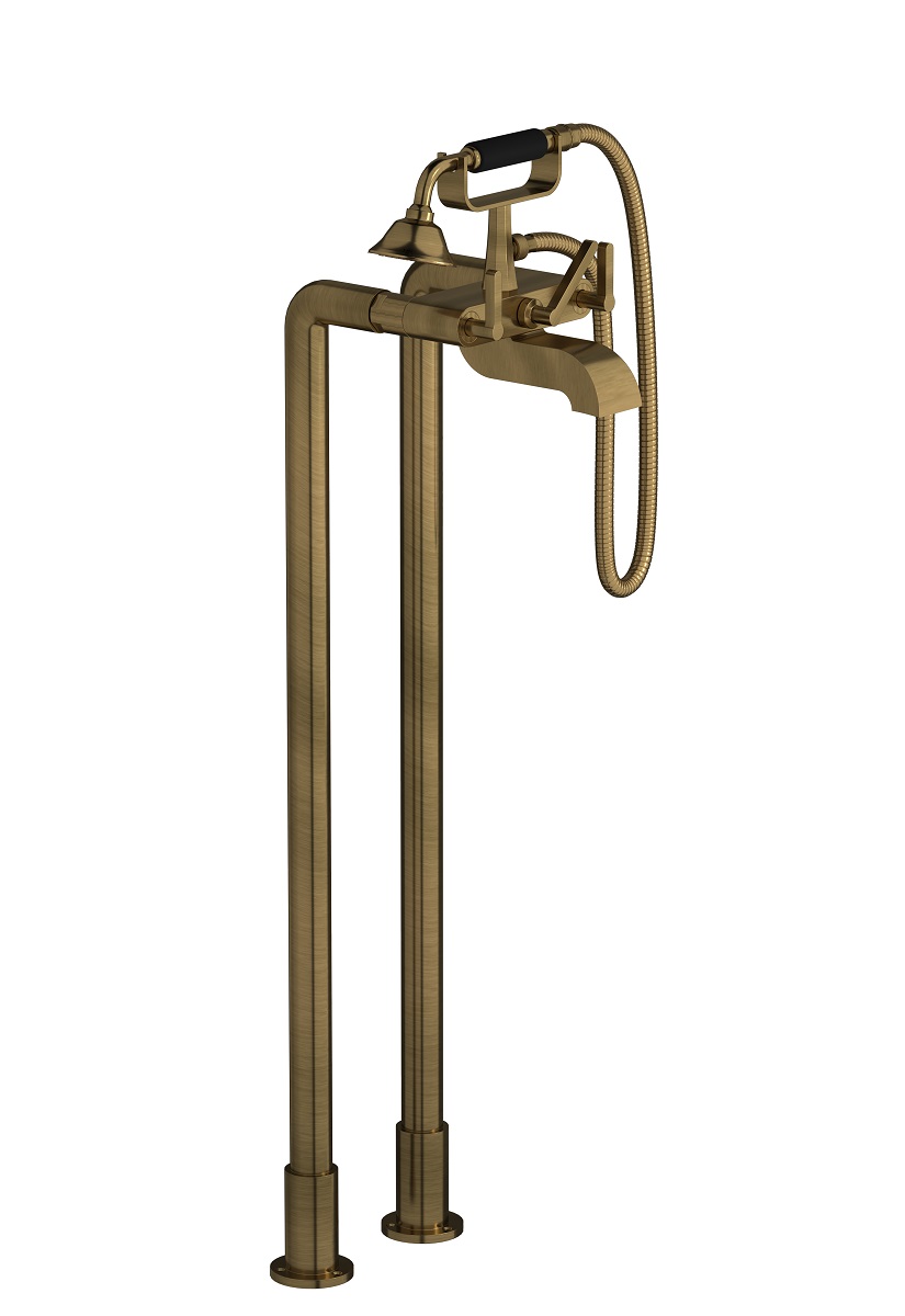 Напольный смеситель для ванны с 2 колоннами и душевым гарнитуром. WE ARE IB bl700mb Modern Bronze Belmondo 