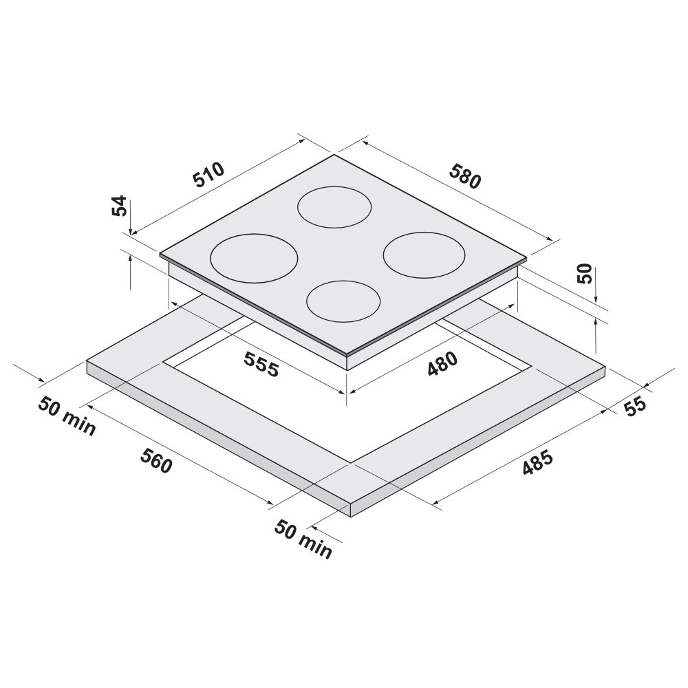 5370099 Индукционная варочная поверхность KRONA TELLER 60 BL/S K KRONA1 STDN-0121363 - Вид №7