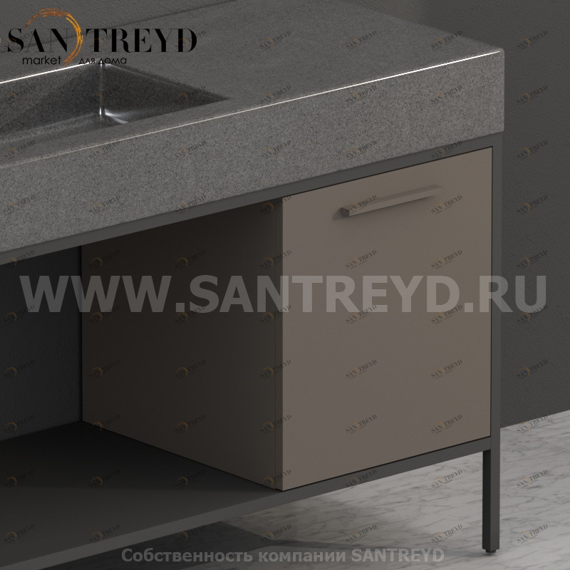 SD4548CF2 Тумба с открывающейся правой створкой (с 1 стеклянной полкой) Globo Ceramica Globo INCANTHO