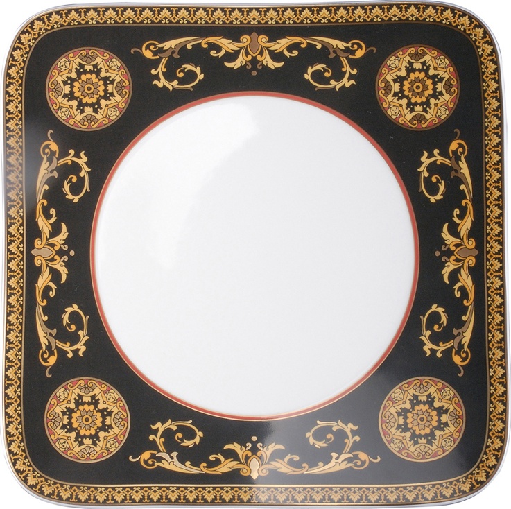 81027 Rosenthal Versace Тарелка обеденная квадратная Rosenthal Versace Медуза 27см, фарфор Фарфор 