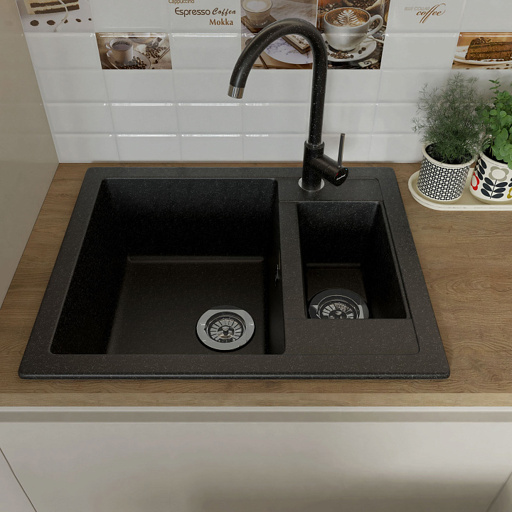 Кухонная мойка Искусственный камень QUADRO S228 GranFest Q-610K-S228 - Вид №4