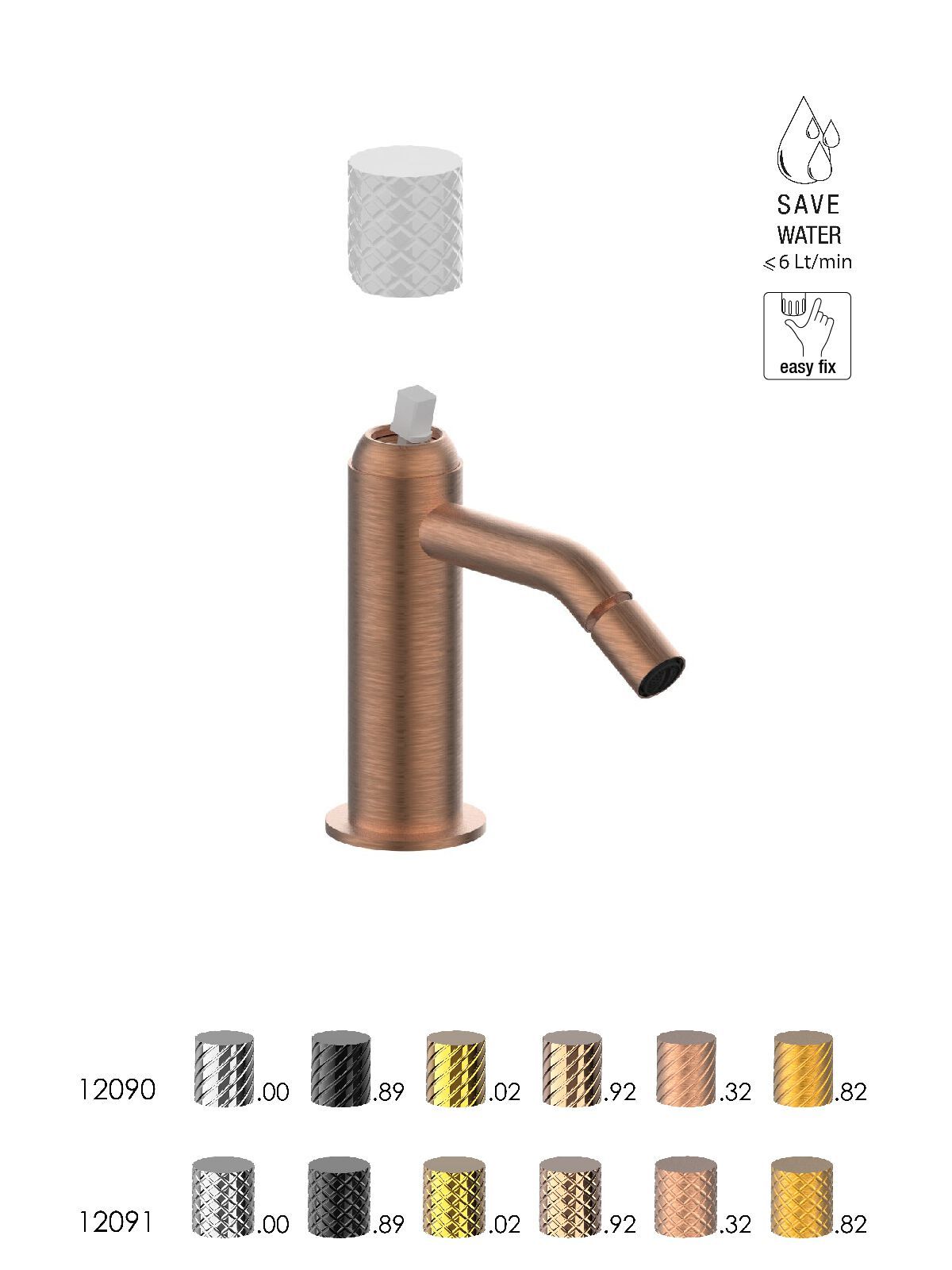 Однорычажный смеситель для биде с автоматическим сливом Rubinetterie Frattini Pepe XLS ARCH-00091461 - Вид №5