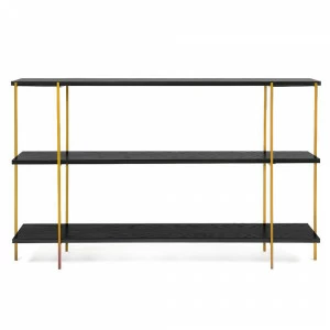 Стеллаж металлический золотой, черный дуб Florian gold INTELLIGENT DESIGN  260761 Золото;черный