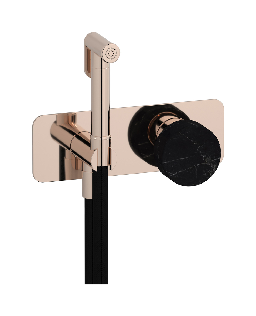 Внешние части гигенического душа со смесителем. WE ARE IB mr706rs_2 Rose Gold Marmo