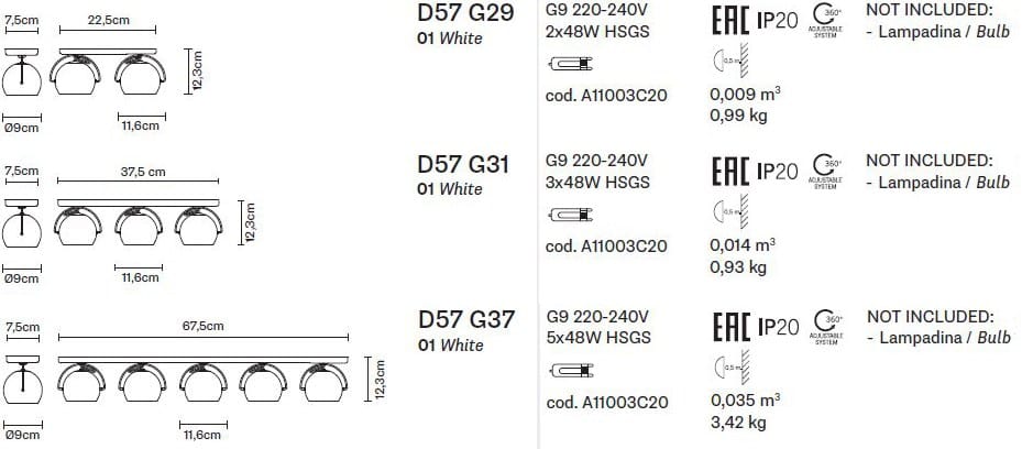 Регулируемый настенный светильник Fabbian Beluga White ARCH-00034551 - Вид №5