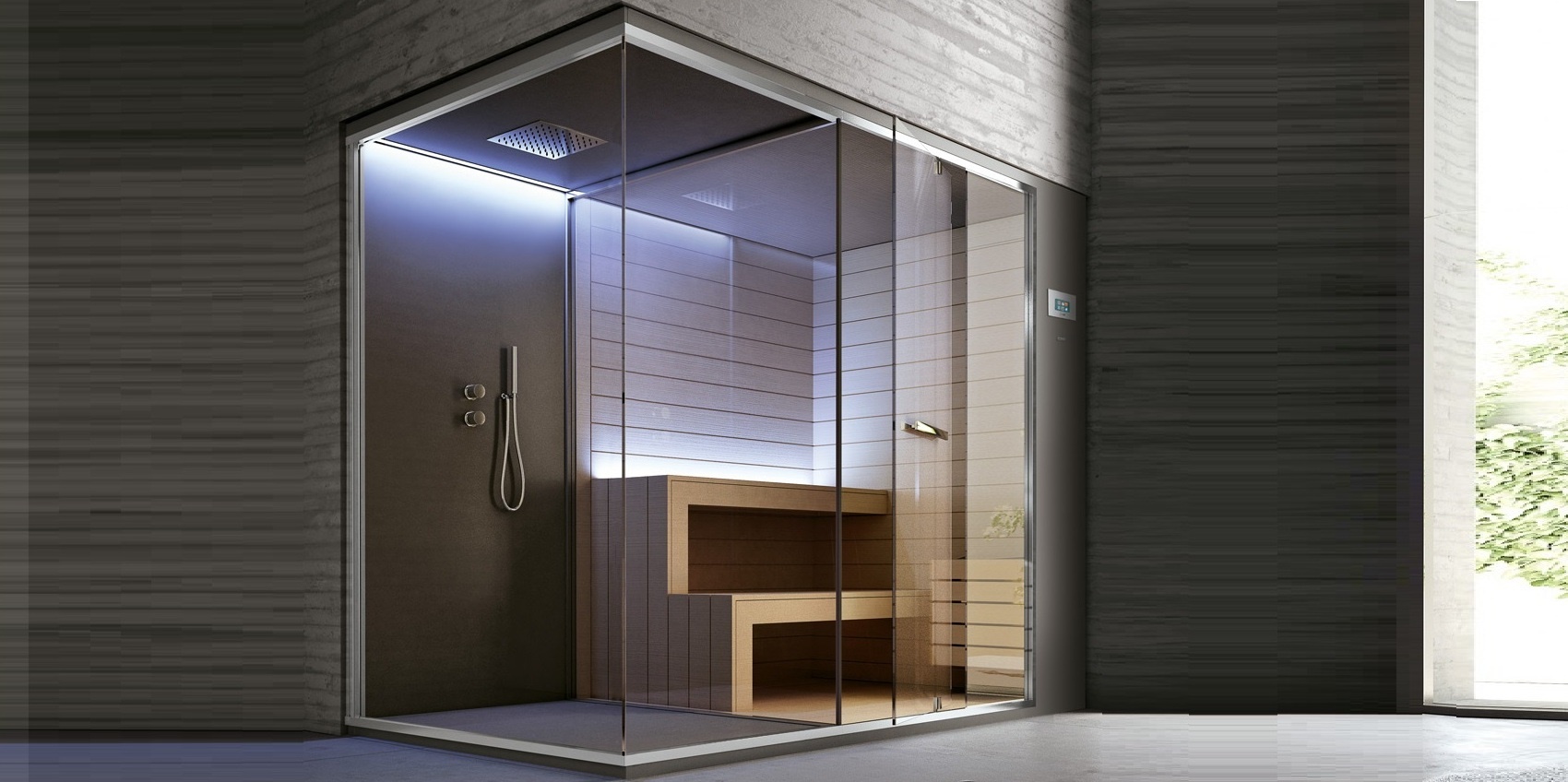 СПА: САУНА С ДУШЕМ 295 УГЛОВАЯ ETHOS Gruppo Geromin SSAET7C4DH - Вид №1