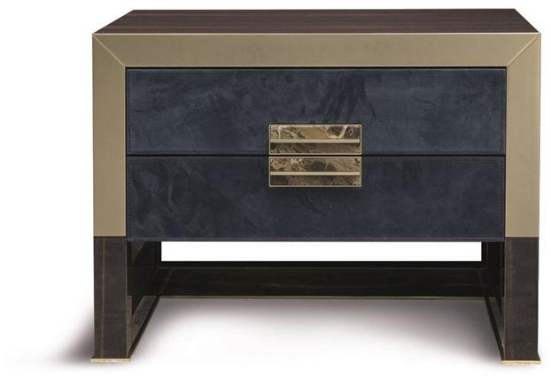 Longhi Прямоугольная прикроватная тумбочка из кожи с ящиками Loveluxe 2016 – vanity collection Y 841 - Вид №1