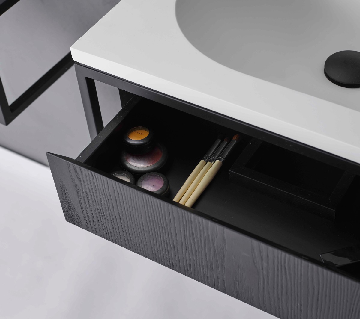 comp-composizione gs3a Подвесная раковина настенная прямоугольная Ex.T Frame черная - Вид №4