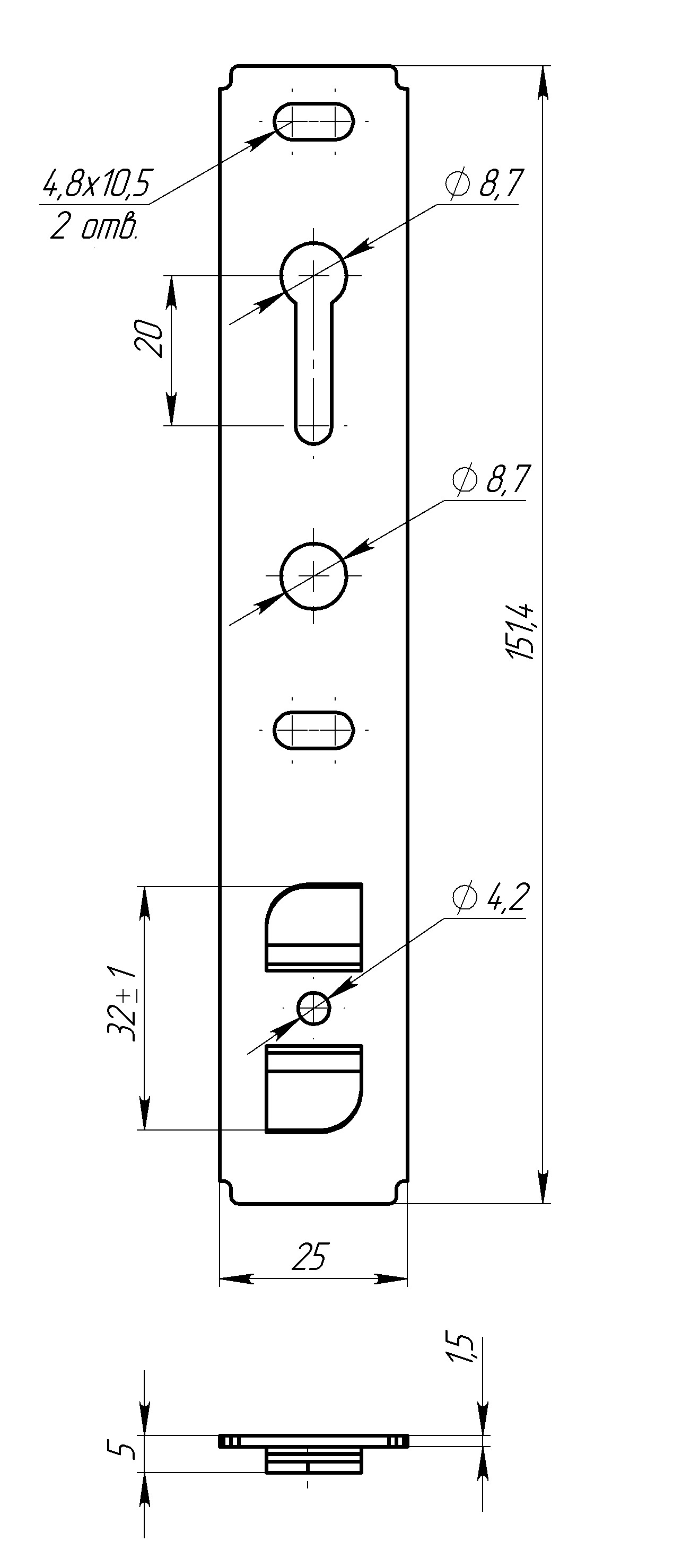 Анкерная пластина ПЕТРОТЕХ 150х25х1,5 для оконных систем 13203309 STLM-0002927 - Вид №3