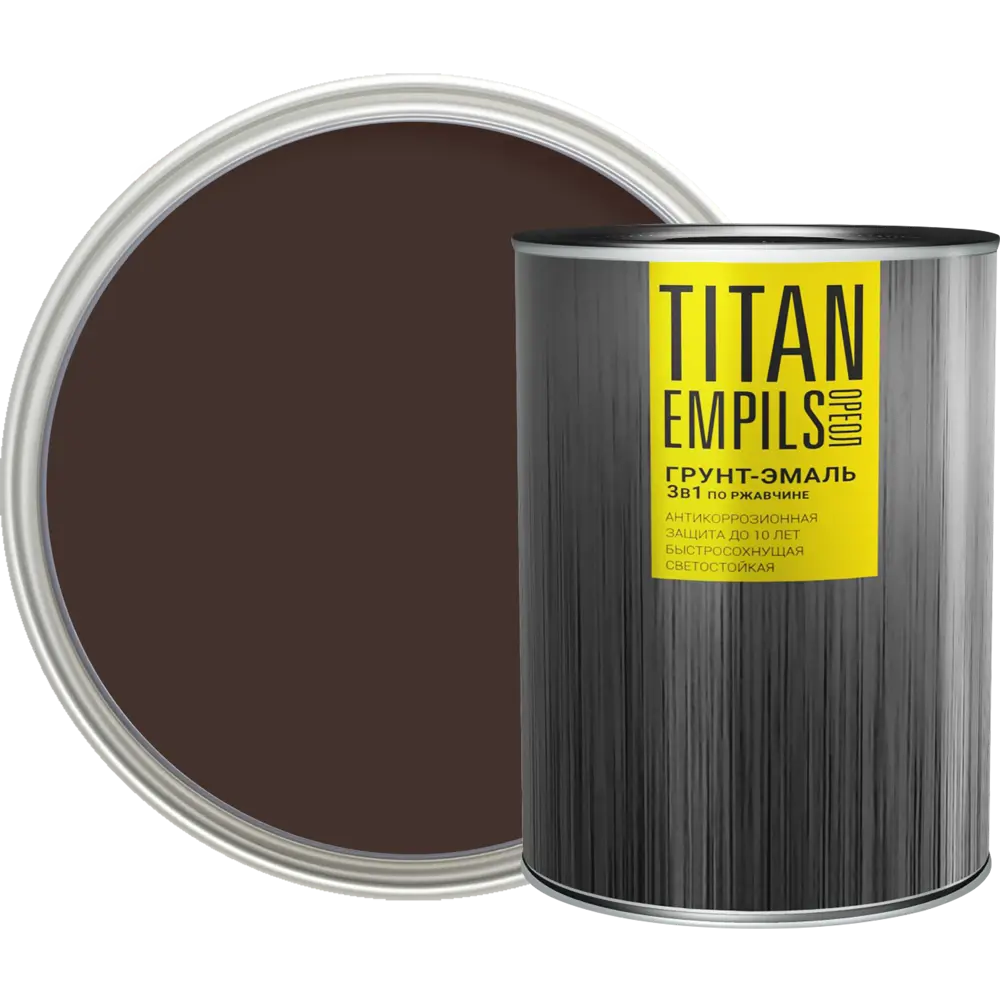 Грунт-эмаль по ржавчине Ореол Titan цвет шоколад-коричневый 0.9 кг 84439763 STLM-2181549 