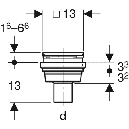 388.033.00.1 Трап Geberit Varino, вертикальный, d50 Geberit  - Вид №2