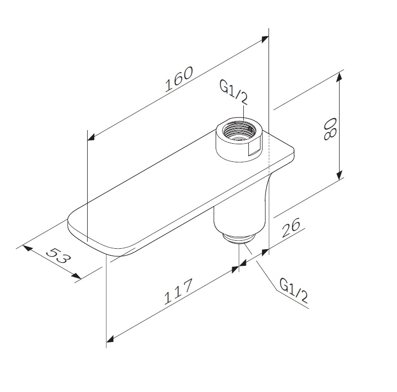 F50A70900 поворотный излив на ванну хром шт AM.PM  - Вид №2