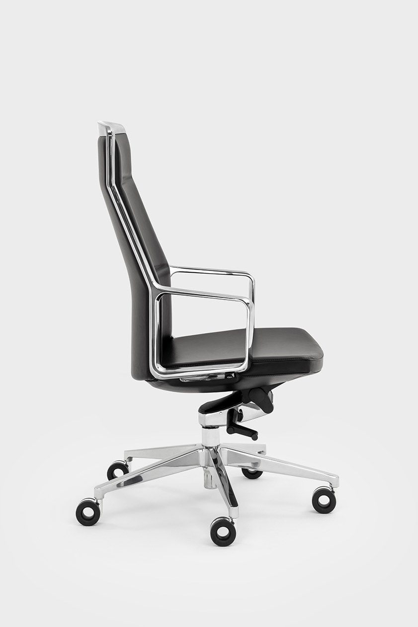 Кожаный регулируемый по высоте офисный стул с колесами Viganò Adele ARCH-00012445 - Вид №7