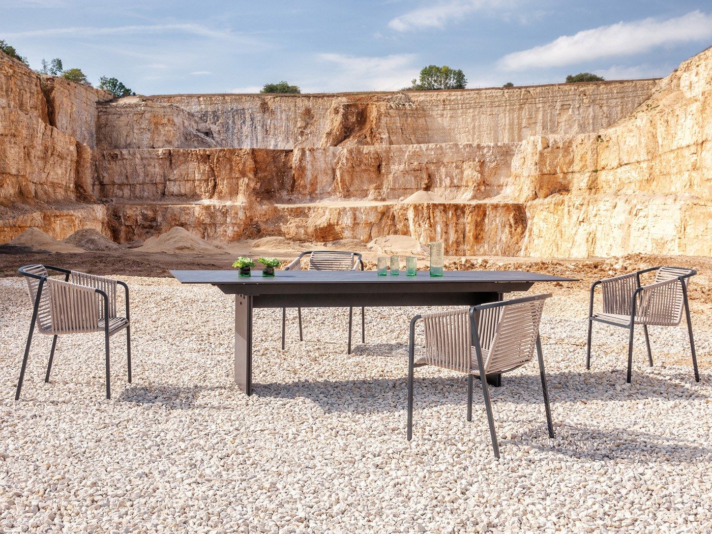 Тканевый садовый стул с подлокотниками FISCHER MÖBEL Люкс ARCH-00018883