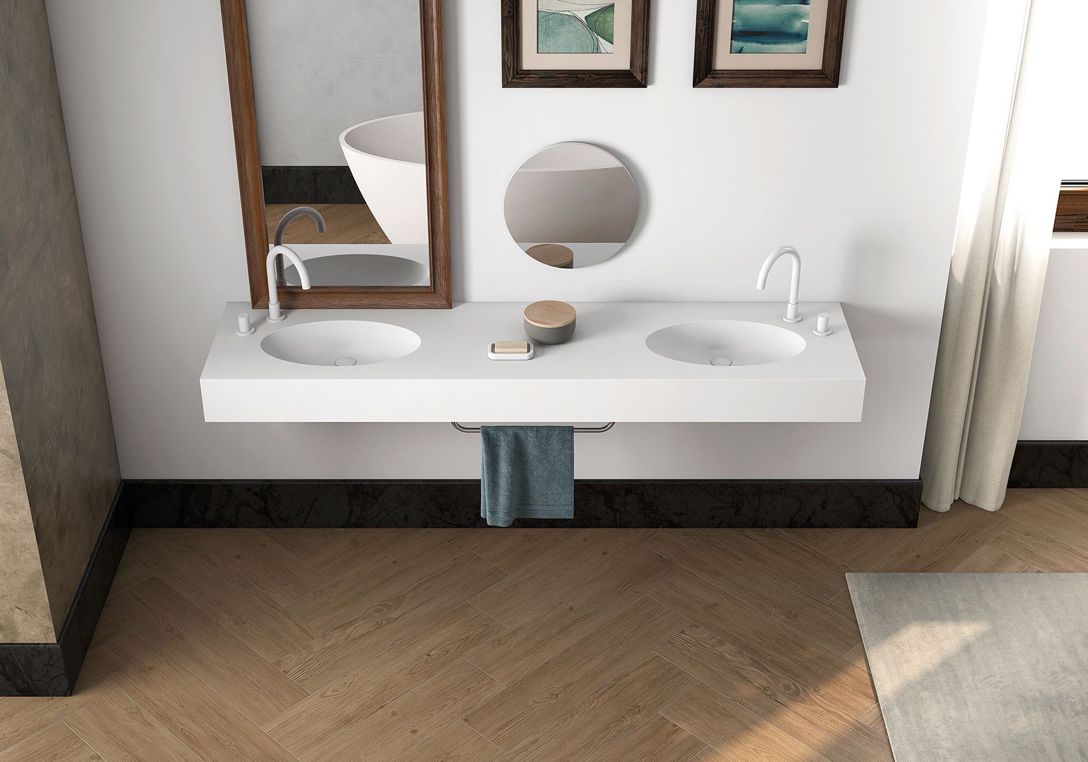 Двойной подвесной умывальник Hidrobox Program ARCH-00112996 - Вид №2