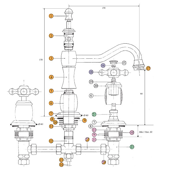 540820PN06 Смеситель Bandini Antica Santreyd - Вид №2