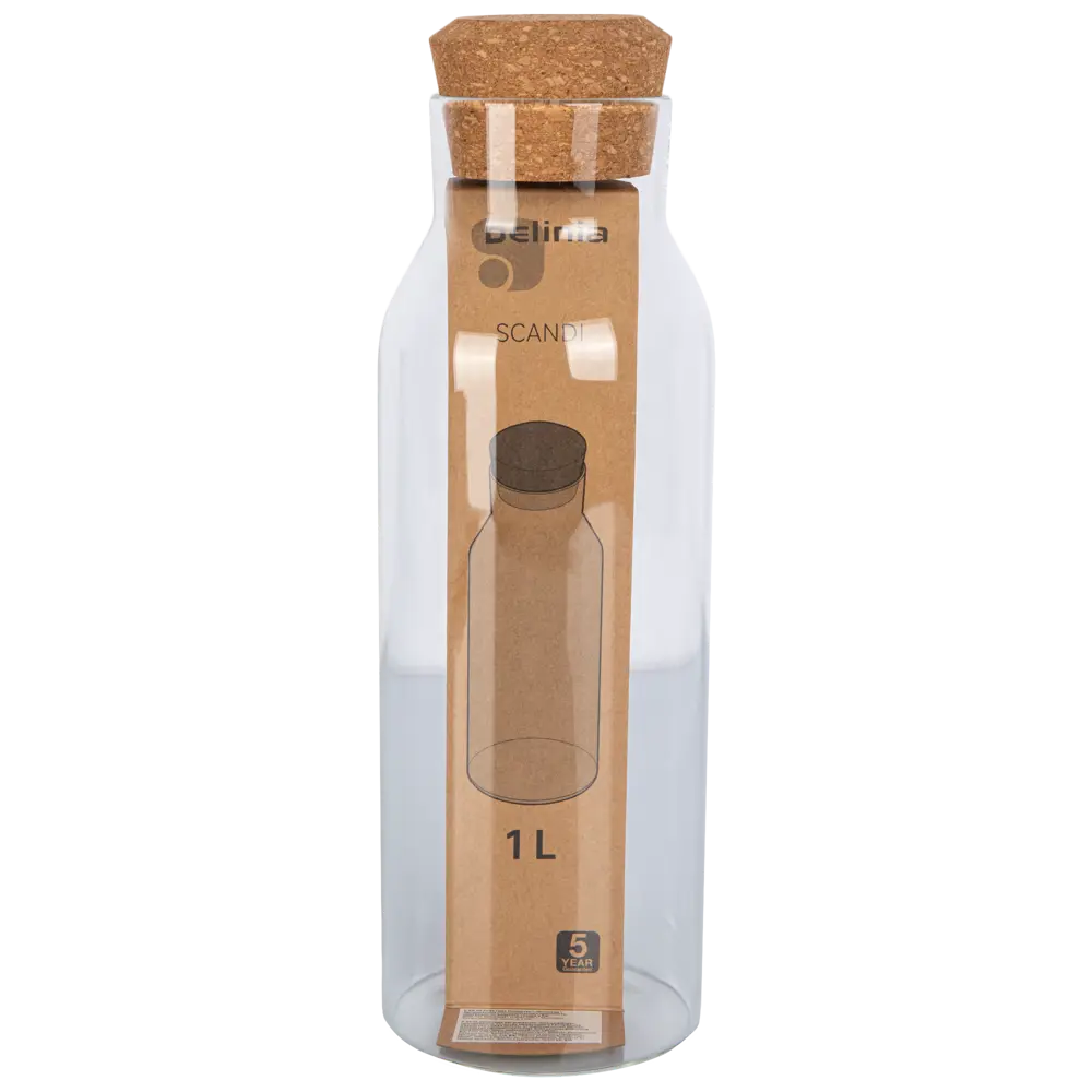 Бутылка с пробкой Delinia 1 л стекло прозрачный 89262323 STLM-2175393  - Вид №4