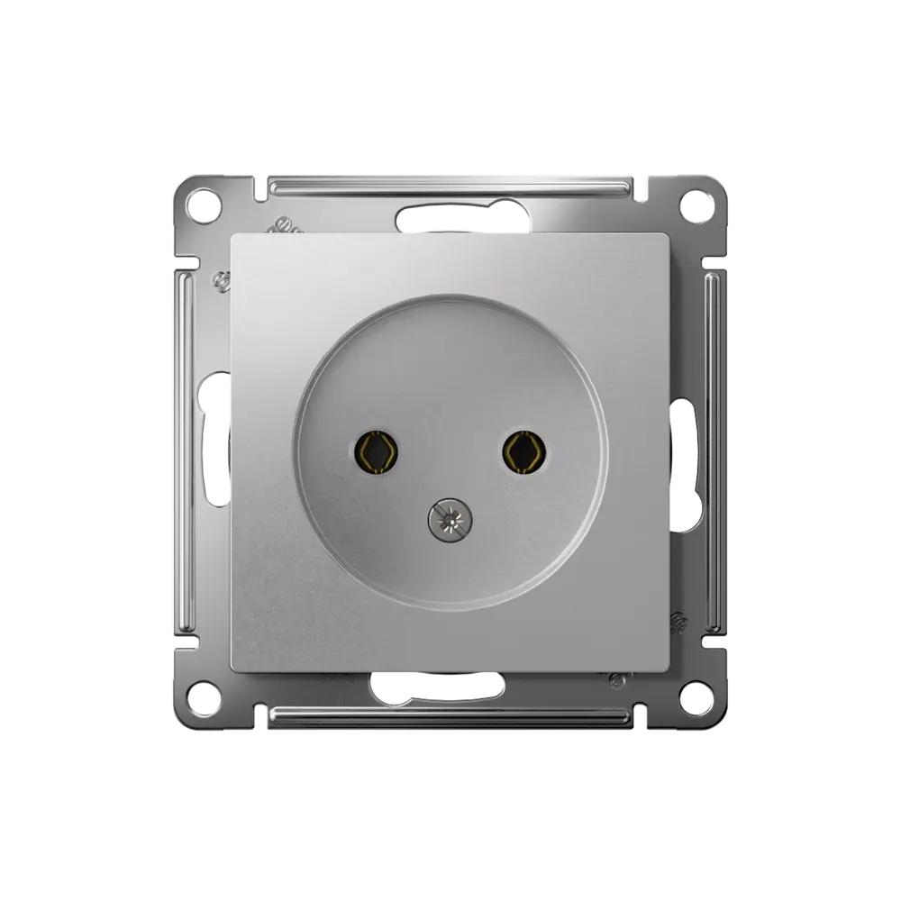Розетка встраиваемая Systeme Electric AtlasDesign без заземления цвет алюминий 89457360 STLM-2038421 - Вид №1