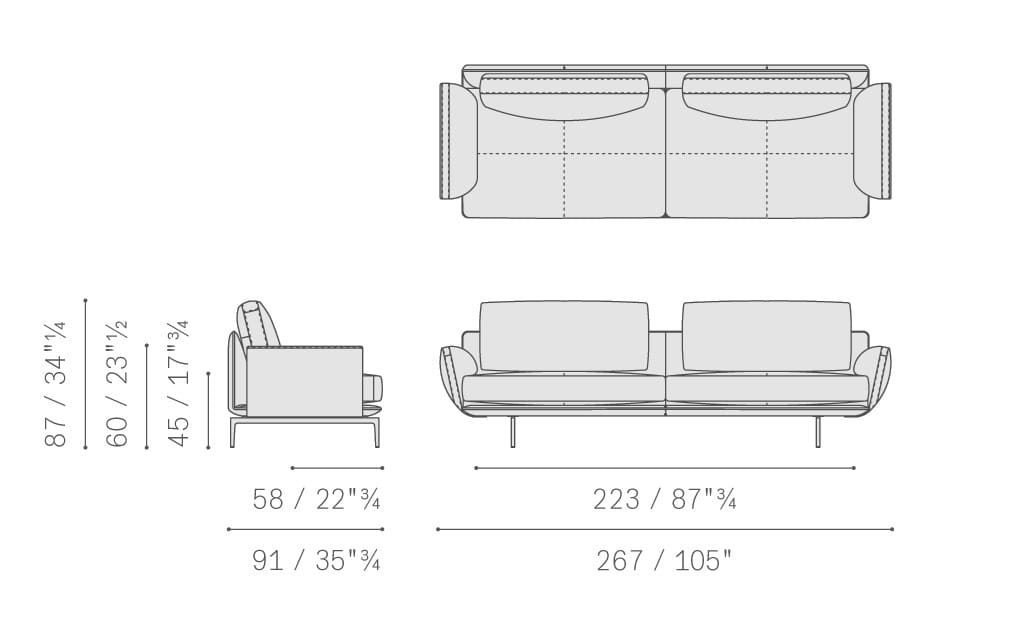 2-местный кожаный диван Poltrona Frau коллекция-диваны и кресла ARCH-00084836 - Вид №3