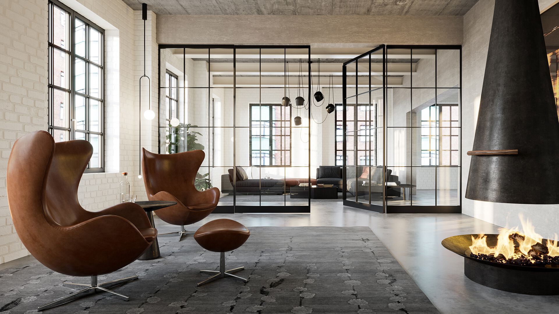 Алюминиевая и стеклянная поворотная дверь AXIS AXIS PREMIUM ARCH-00126485 - Вид №1