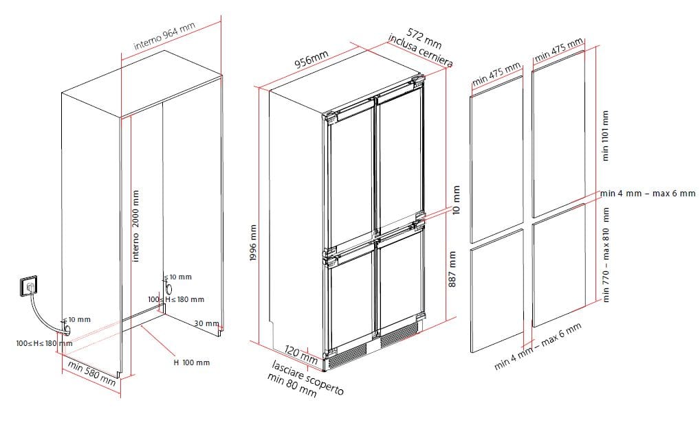 Встроенный холодильник Ilve R96BICD ARCH-00130300 - Вид №2