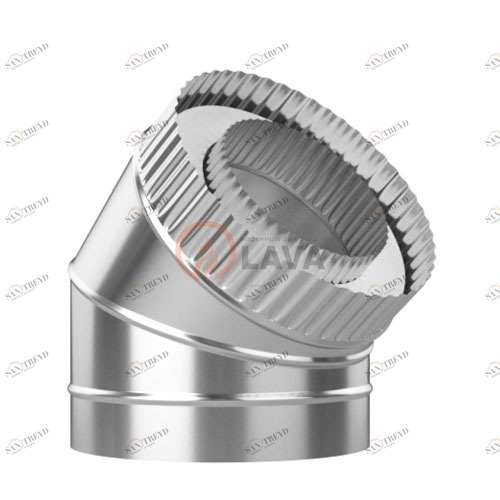 Сэндвич-отвод LAVA 150/220, угол 45*, нерж. 439 (0,5)/оцин. (0,5) 3240