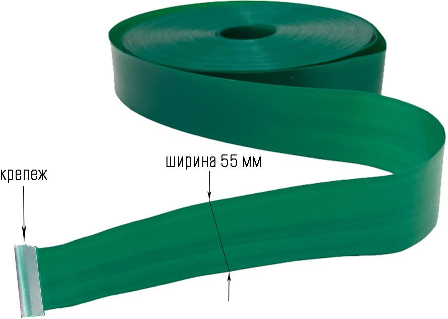 Заборная лента зелёная 55 мм Геопластборд