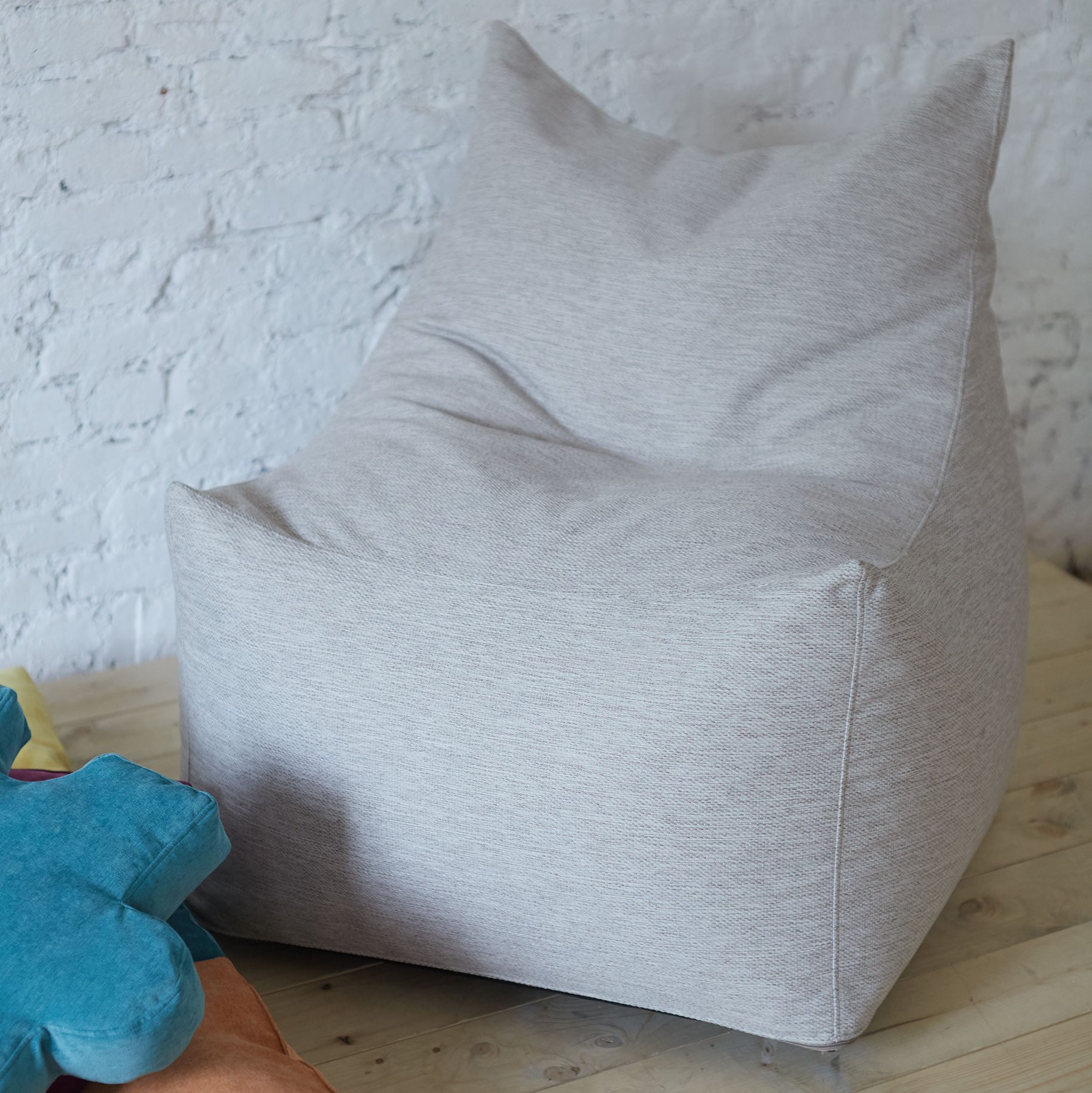 Бескаркасное кресло с ушками серое Brix Ash МАСТЕРСКАЯ КРЕСЛО  335263 Серый Santreyd  - Вид №2