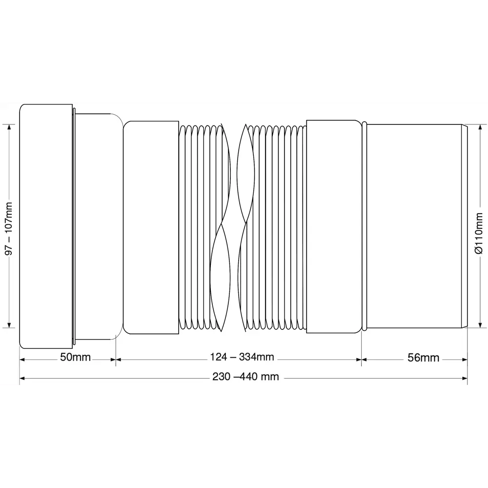 Труба фановая для унитаза McAlpine раздвижная 230-440 мм MRWC-F23P STLM-2054204 - Вид №3