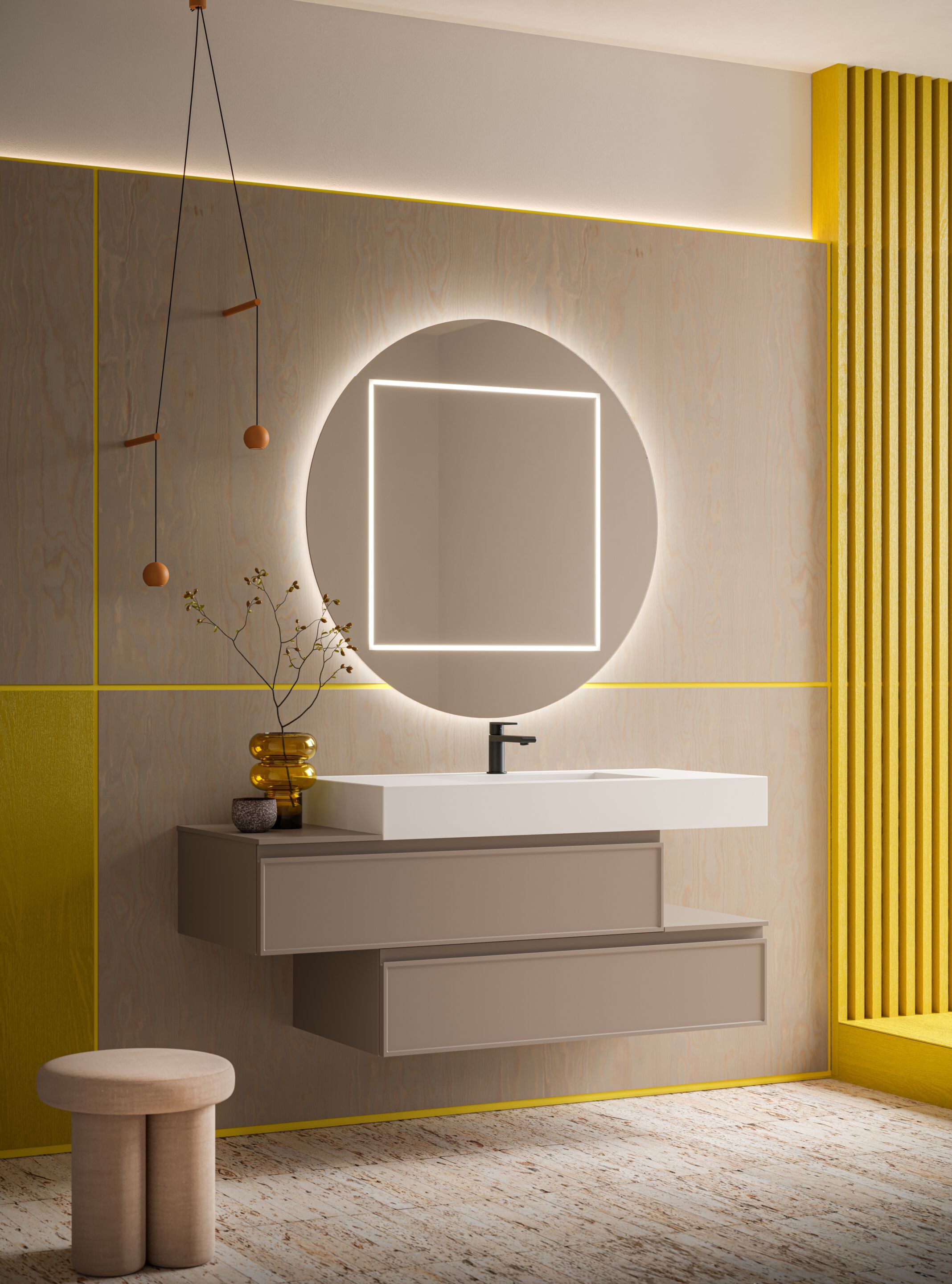 Подвесной умывальник с ящиками Arbi Arredobagno декор ARCH-00051694 - Вид №1