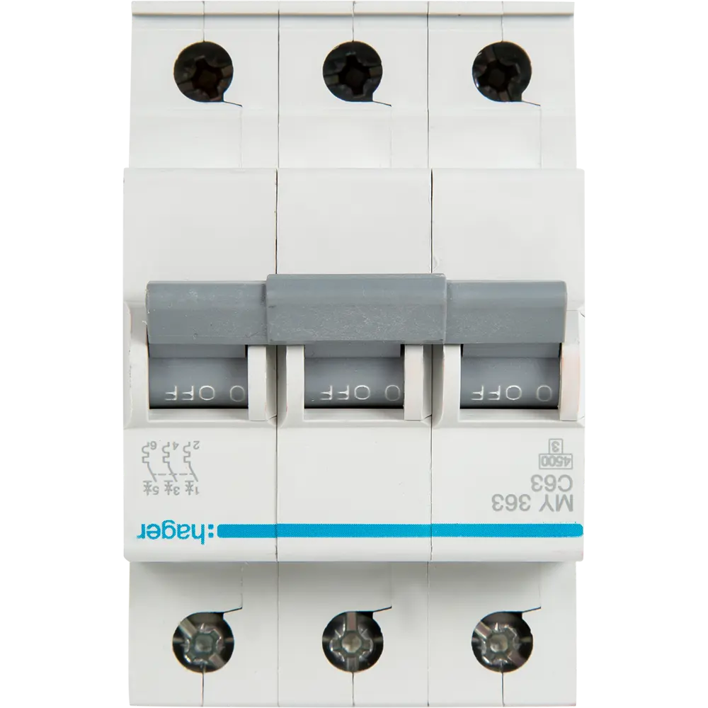 Автоматический выключатель Hager MY363 3P C63 А 4.5 кА STLM-2064897 - Вид №1