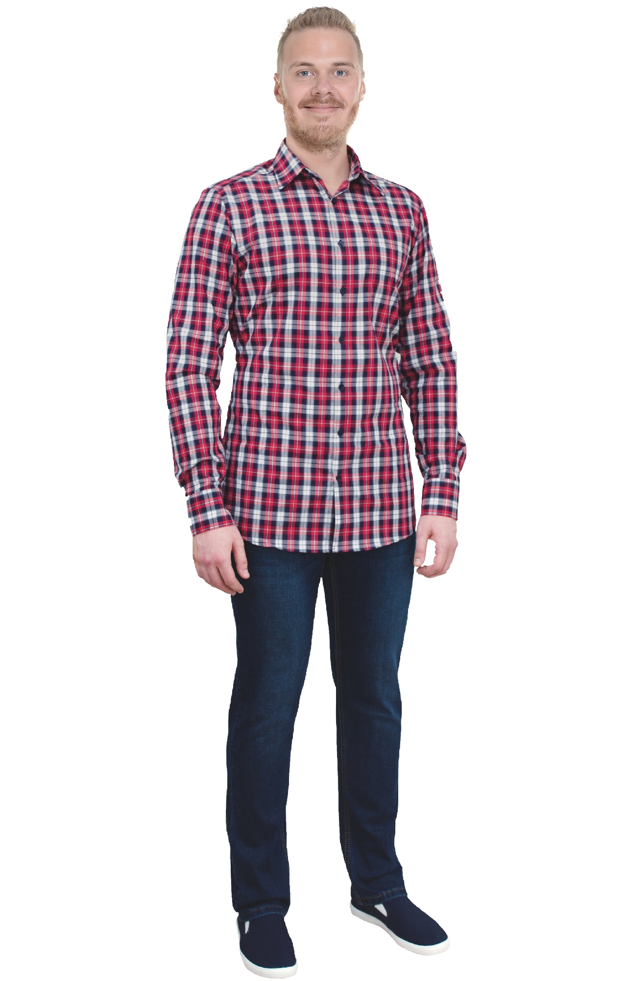 67822 Рубашка в клетку plaid rogue (шотландка красная) HIPSTER  Толстовки, рубашки, футболки, тенниски  размер 42 (84)  - Вид №4